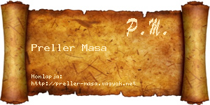 Preller Masa névjegykártya